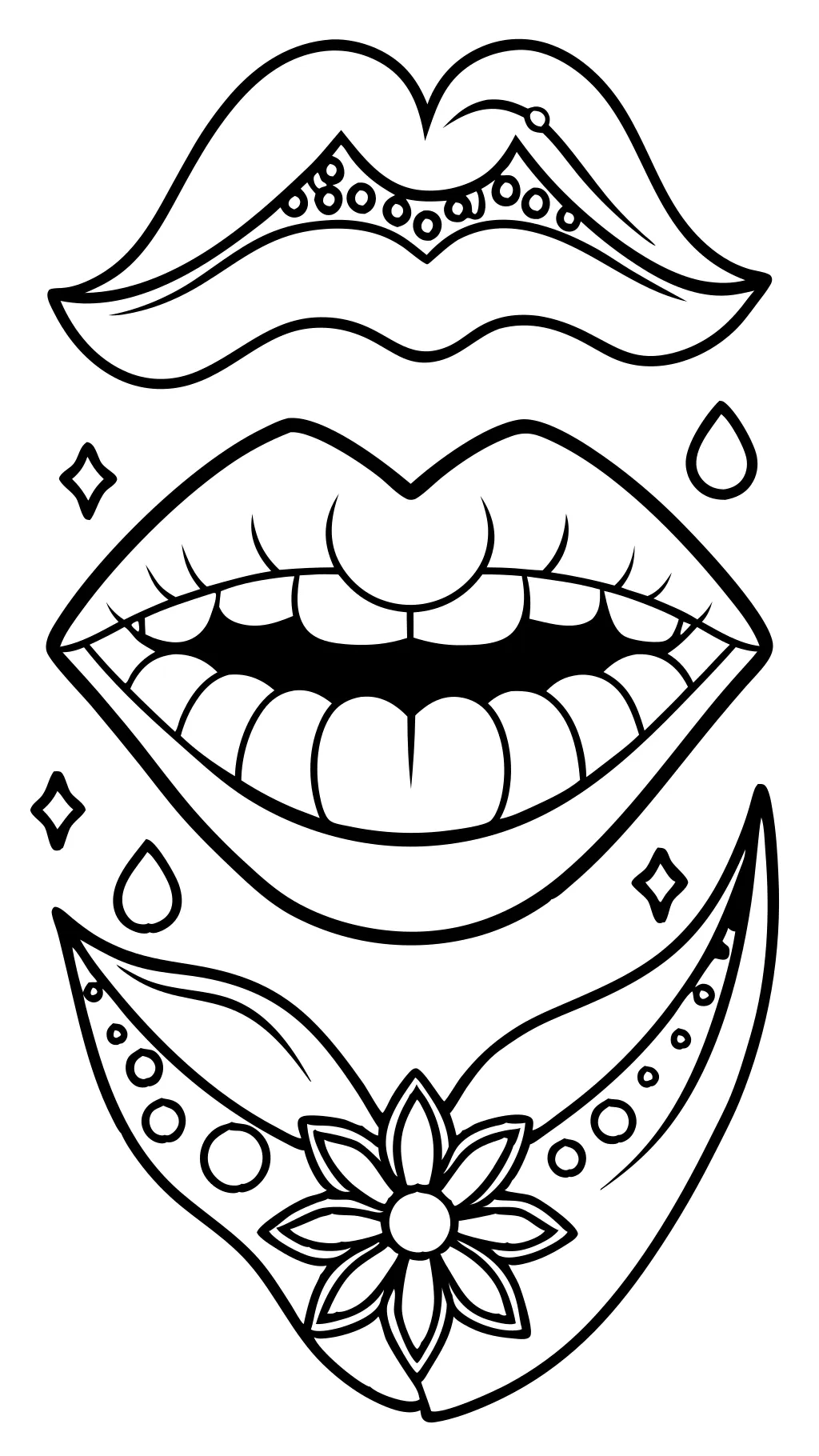 baddie lips coloring pages printable